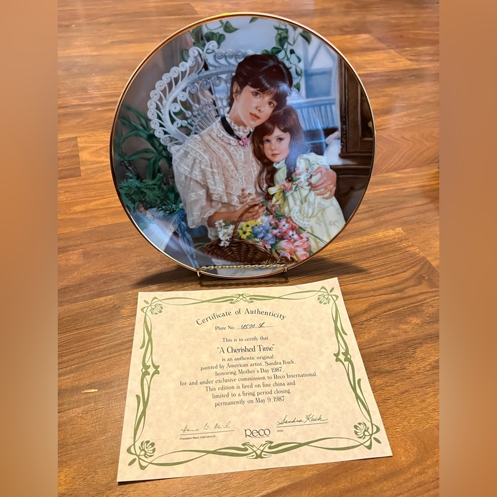 Knowles Decorative Plate with Mother and Child in Brown and Cream